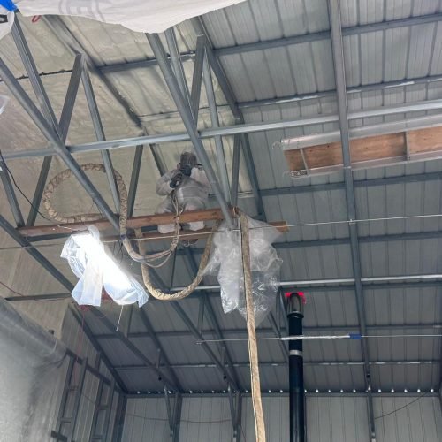 Spray foam insulation for metal buildings and commercial warehouses in Georgia.