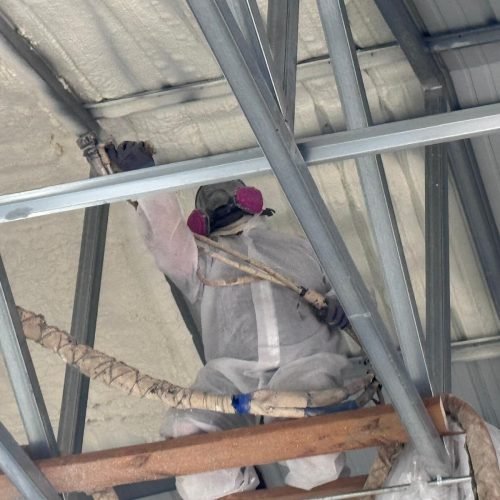 Spray foam insulation for metal buildings and commercial warehouses in Georgia.