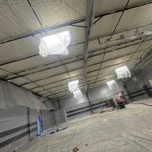 Spray foam insulation for metal buildings and commercial warehouses in Georgia.